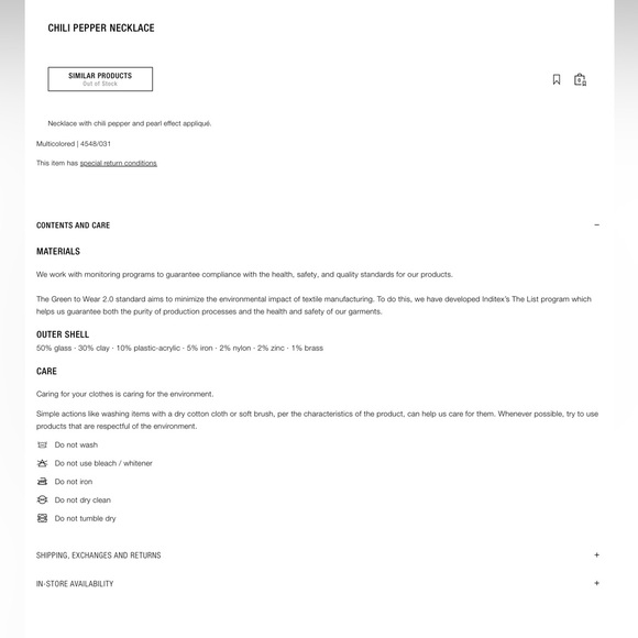 ZARA Beaded Rhinestone Multicolor Necklace - Picture 3 of 5